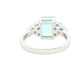 Octagonal Shaped Aquamarine and Diamond Cluster Style Ring Gardiner Brothers