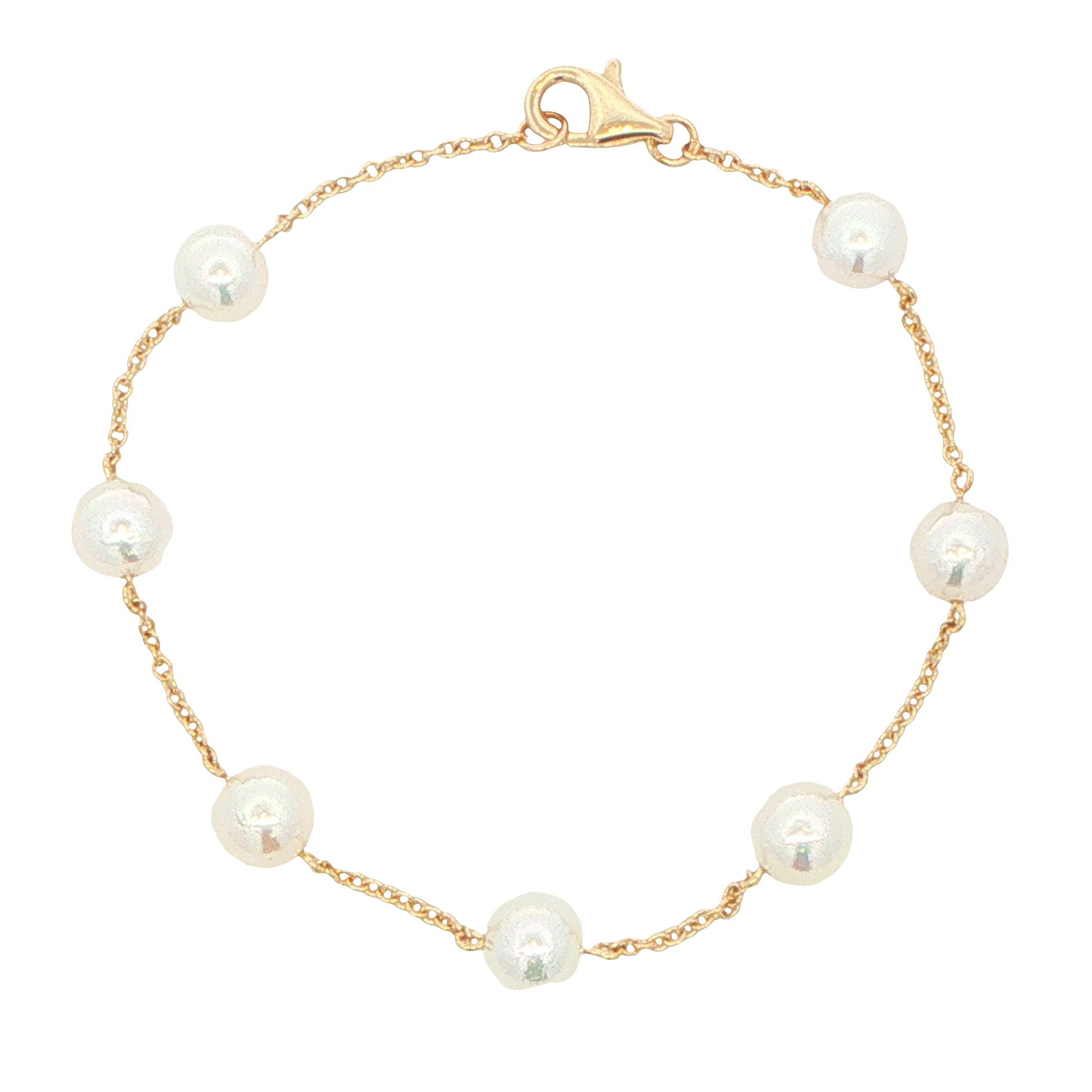 Yellow Gold 'Yard of Akoya Pearl' Bracelet Gardiner Brothers