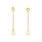 Yellow Gold 'Yard of Akoya Pearl' Drop Style Earrings Gardiner Brothers