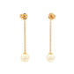 Yellow Gold 'Yard of Akoya Pearl' Drop Style Earrings Gardiner Brothers