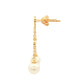 Yellow Gold 'Yard of Diamond and Akoya Pearl' Drop Style Earrings Gardiner Brothers