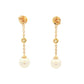 Yellow Gold 'Yard of Diamond and Akoya Pearl' Drop Style Earrings Gardiner Brothers