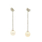 White Gold 'Yard of Akoya Pearl' Drop Style Earrings Gardiner Brothers