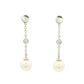White Gold 'Yard of Diamond and Akoya Pearl' Drop Style Earrings Gardiner Brothers
