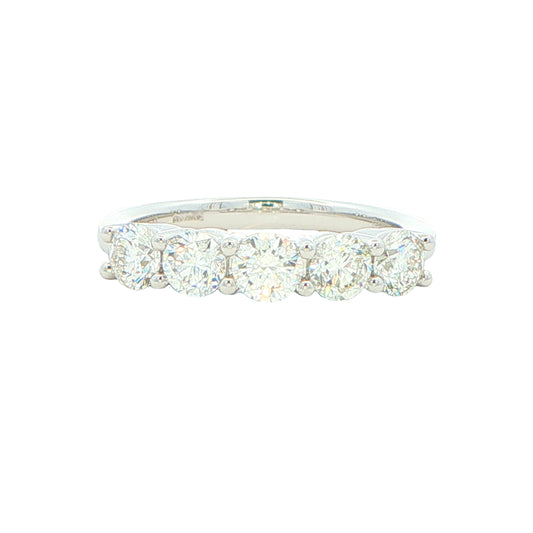 5 Stone Round Brilliant Cut Diamond Eternity Ring - 1.20cts Gardiner Brothers