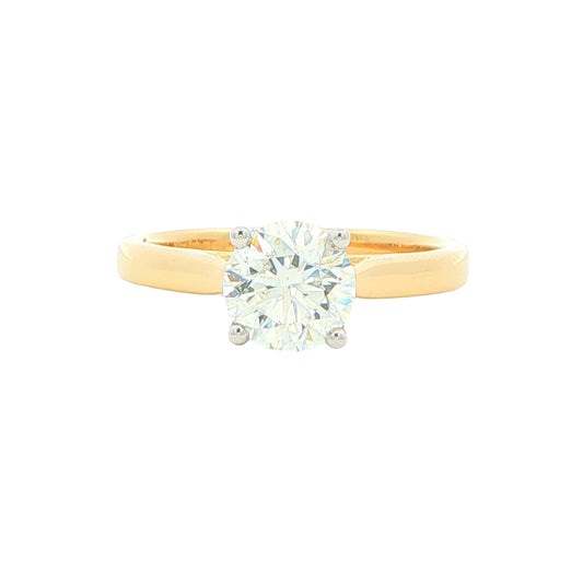 Yellow Gold Round Brilliant Cut Diamond Solitaire Ring - 1.20cts Gardiner Brothers