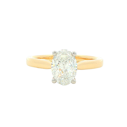 Yellow Gold Oval Cut Diamond Solitaire Ring - 1.20cts Gardiner Brothers