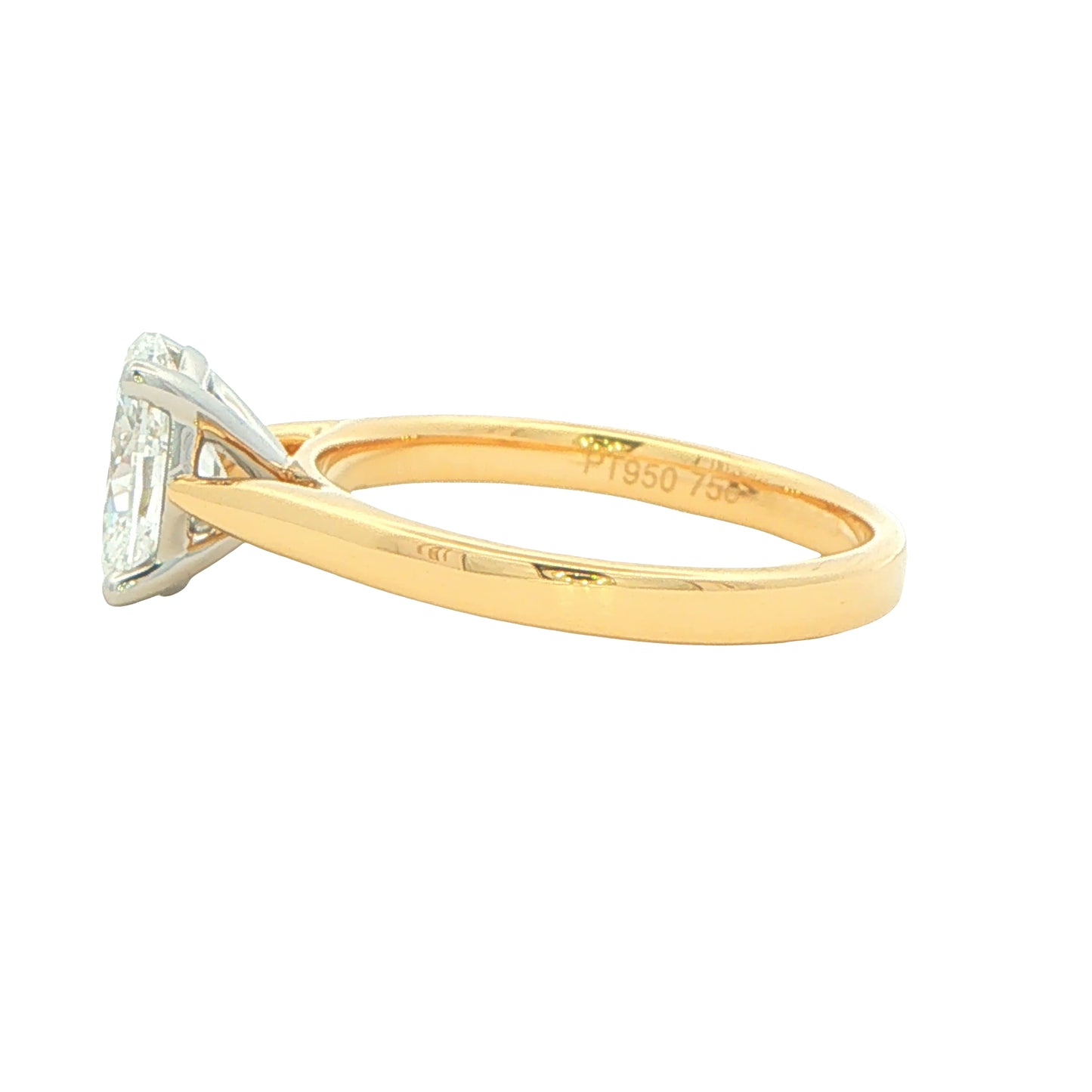 Yellow Gold Oval Cut Diamond Solitaire Ring - 1.20cts