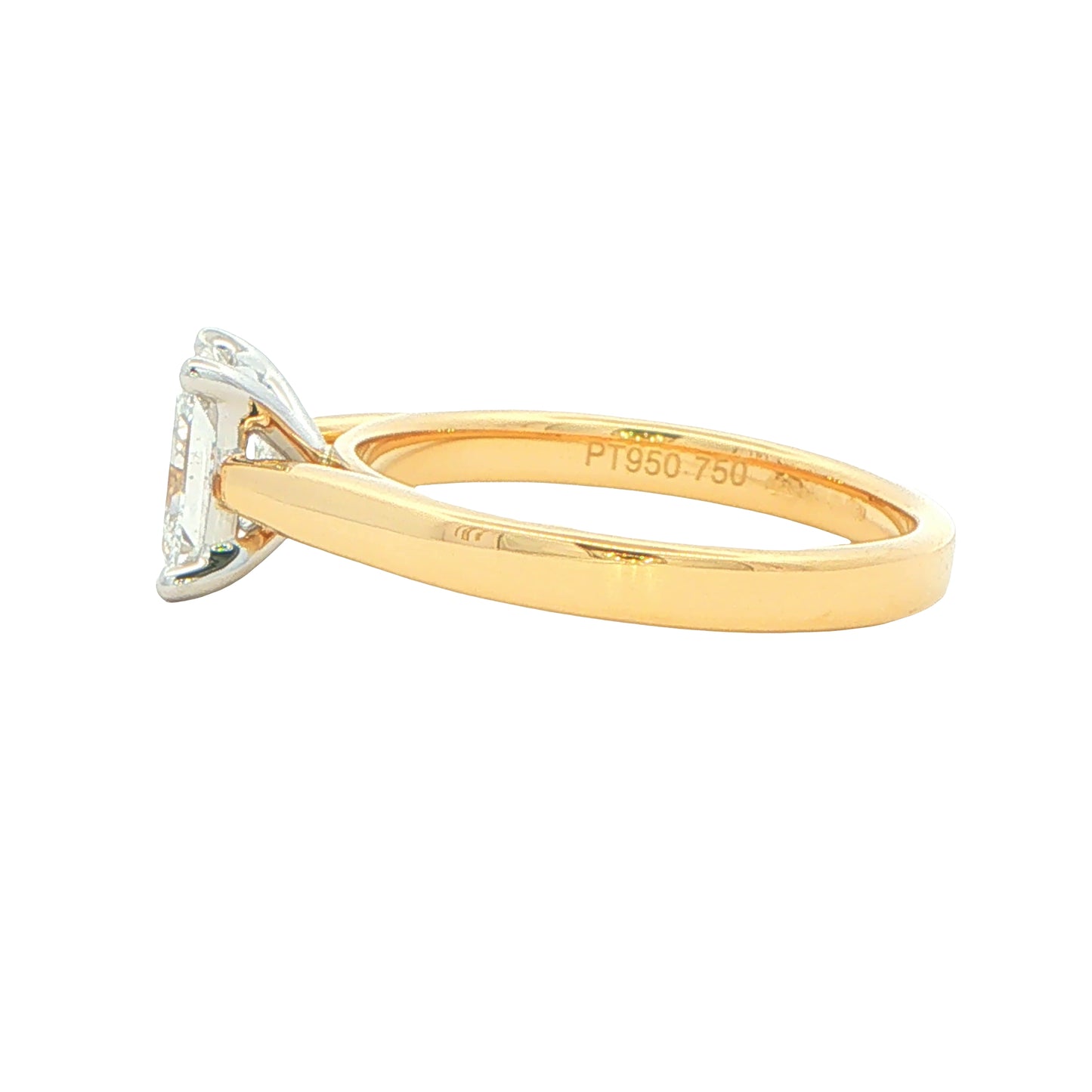 Yellow Gold Radiant Cut Diamond Solitaire Ring - 1.00cts