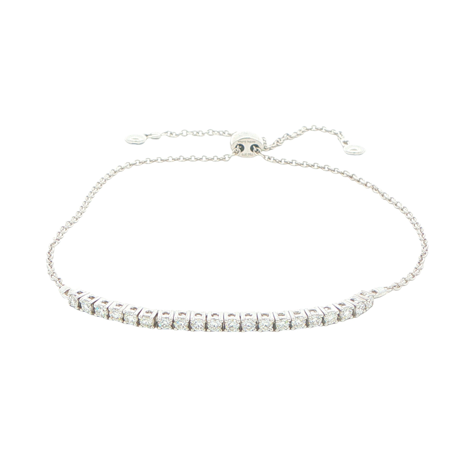 White Gold Diamond Adjustable Tennis Bracelet - 0.50cts Gardiner Brothers