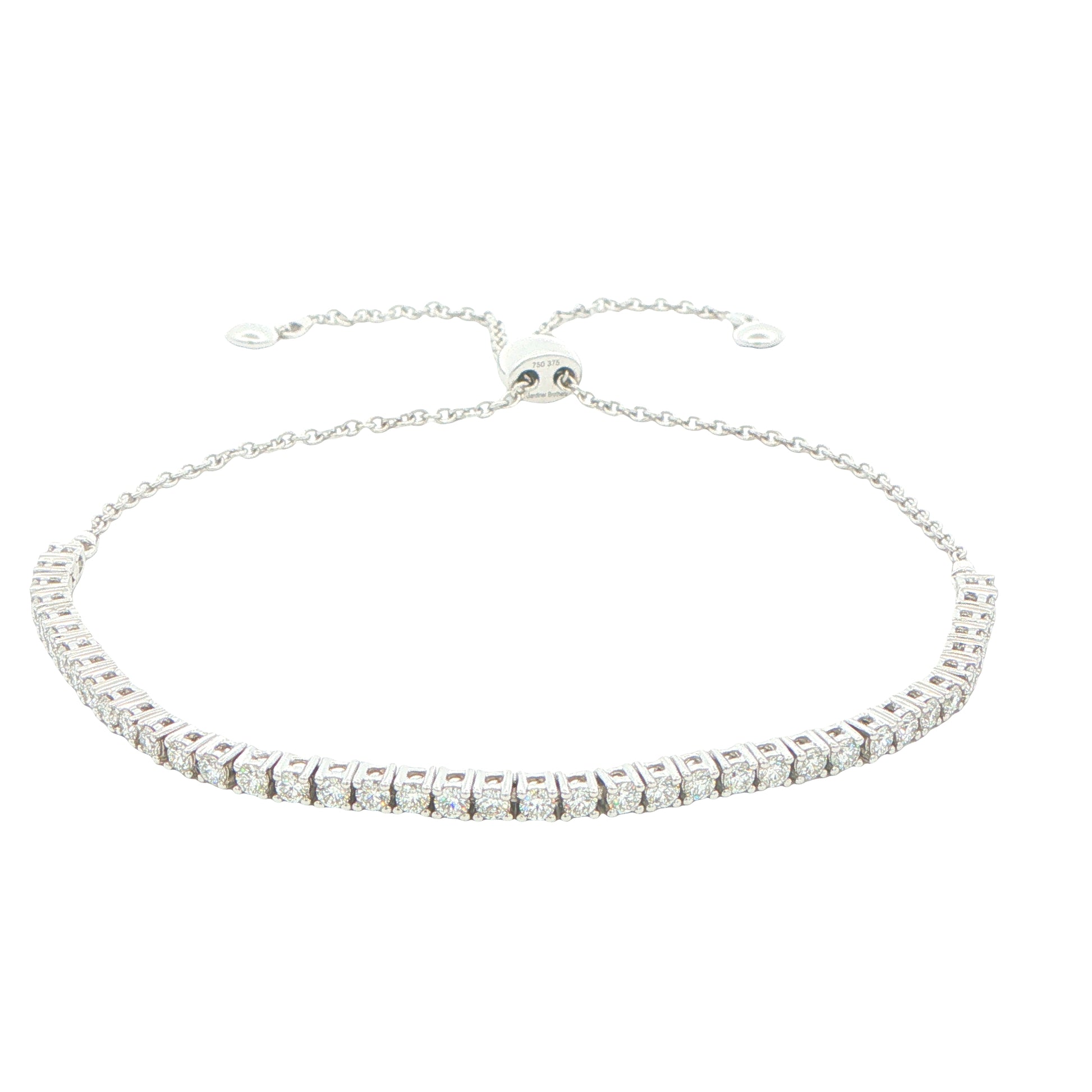 White Gold Diamond Adjustable Tennis Bracelet - 1.00cts Gardiner Brothers