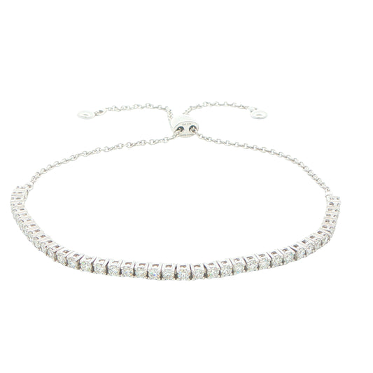 White Gold Diamond Adjustable Tennis Bracelet - 1.00cts Gardiner Brothers