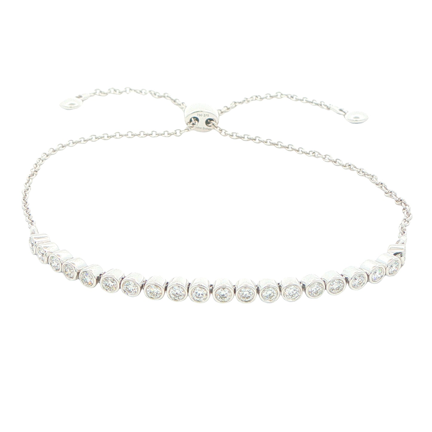 White Gold Adjustable Diamond Tennis Bracelet - 0.50cts Gardiner Brothers