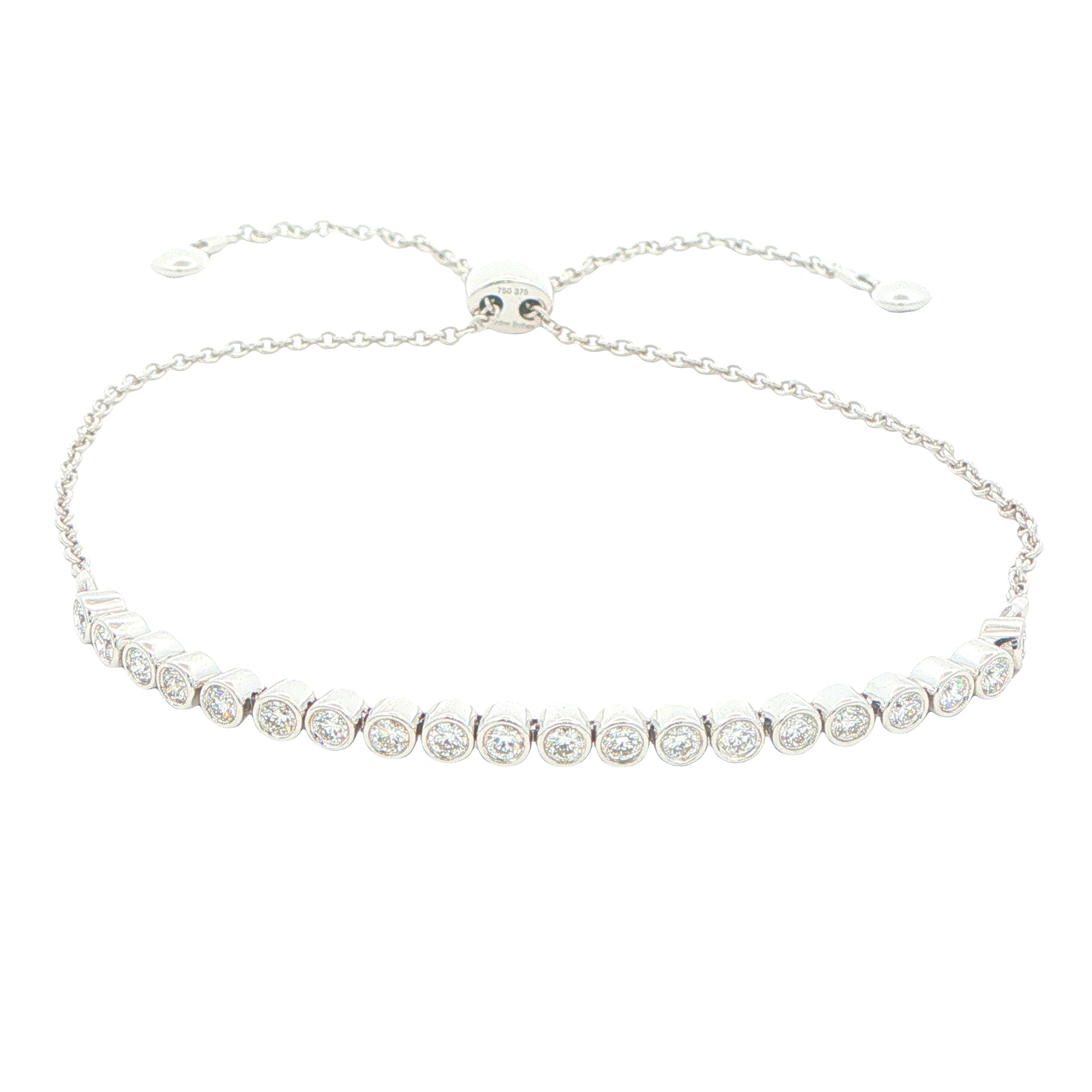 White Gold Adjustable Diamond Tennis Bracelet - 0.50cts Gardiner Brothers