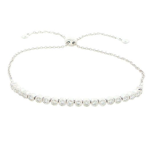 White Gold Adjustable Diamond Tennis Bracelet - 0.50cts Gardiner Brothers