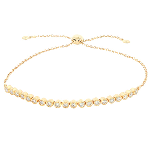 Yellow Gold Adjustable Diamond Tennis Bracelet - 0.50cts Gardiner Brothers