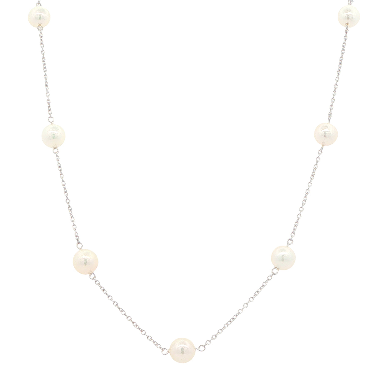 White Gold 'Yard of Akoya Pearl' Style Necklet Gardiner Brothers