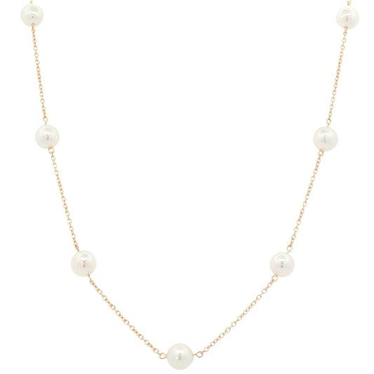 Yellow Gold 'Yard of Akoya Pearl' Style Necklet Gardiner Brothers
