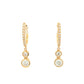 Diamond Set Hoop earrings with a 2 diamond drop