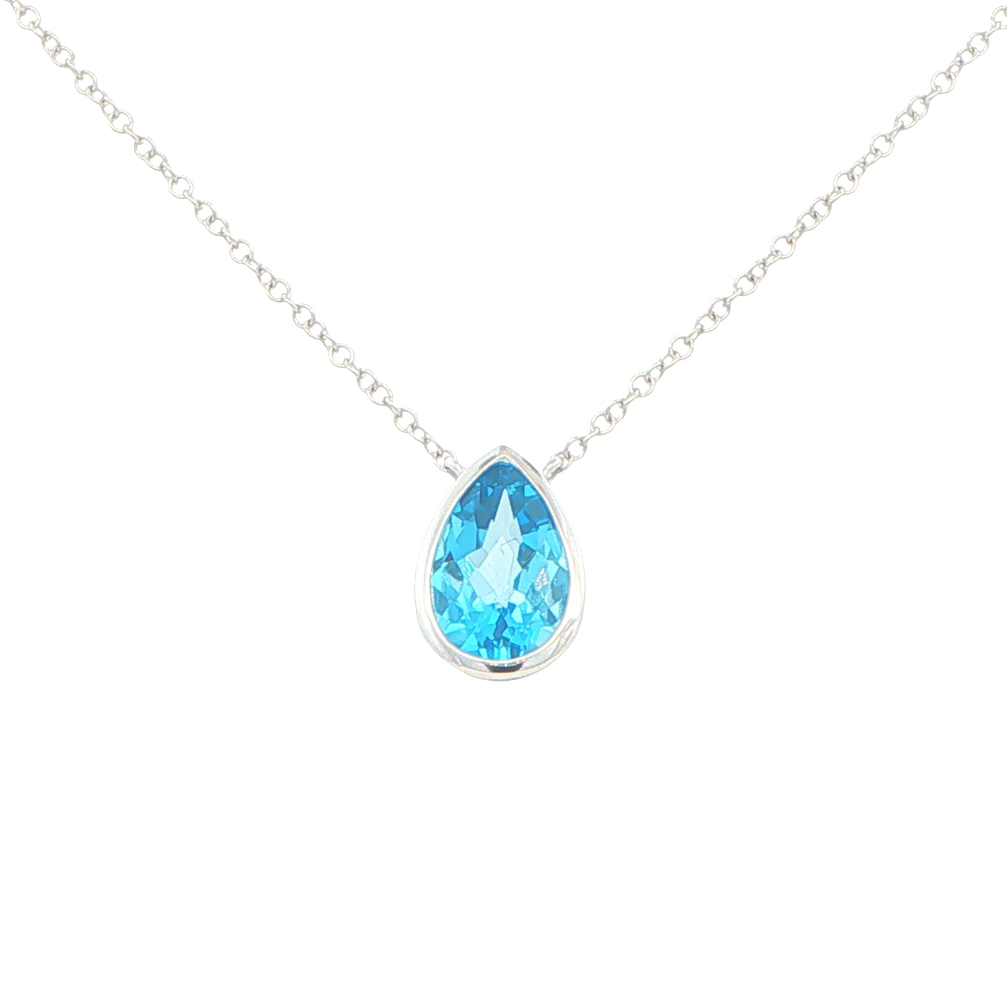 Pear Shaped Topaz single stone pendant