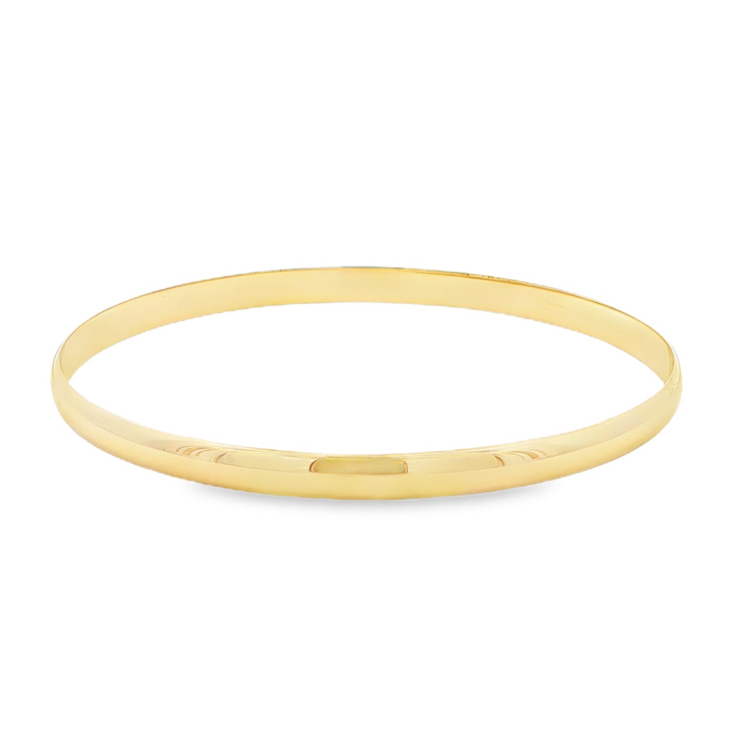 Yellow Gold 4.5mm Solid Closed 'D-Shape' Bangle