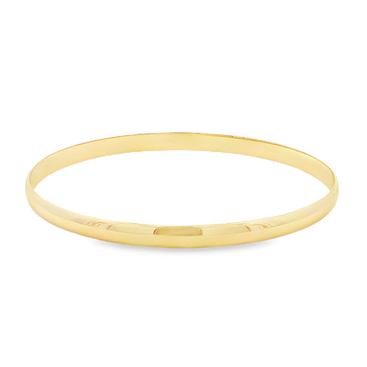 Yellow Gold 4.5mm Solid Closed 'D-Shape' Bangle Gardiner Brothers