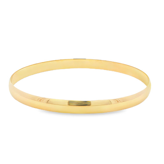 Yellow Gold 6mm Solid Closed 'D-Shape' Bangle Gardiner Brothers