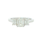 Platinum Emerald Cut Diamond 3 Stone Ring - 1.82cts
