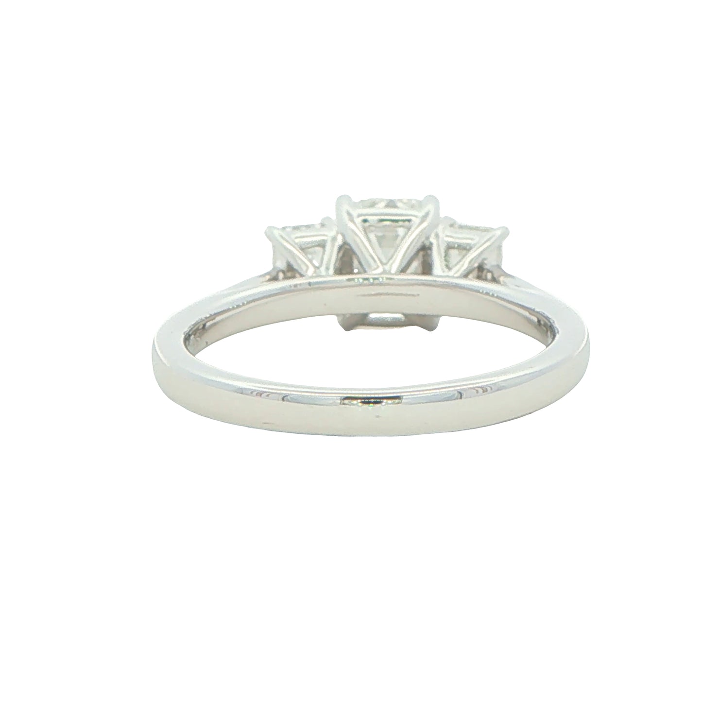 Platinum Emerald Cut Diamond 3 Stone Ring - 1.82cts
