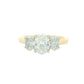 Yellow Gold Oval shaped diamond 3 stone ring - 1.62cts