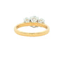 Yellow Gold Oval shaped diamond 3 stone ring - 1.62cts