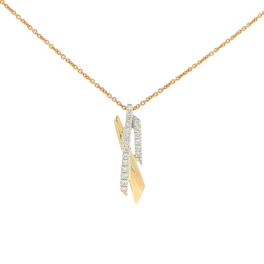 Yellow Gold Diamond Cross Over Style Pendant Gardiner Brothers