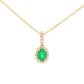 Emerald and Diamond Halo Style Pendant Gardiner Brothers
