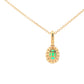 Emerald and Diamond Halo Style Pendant Gardiner Brothers
