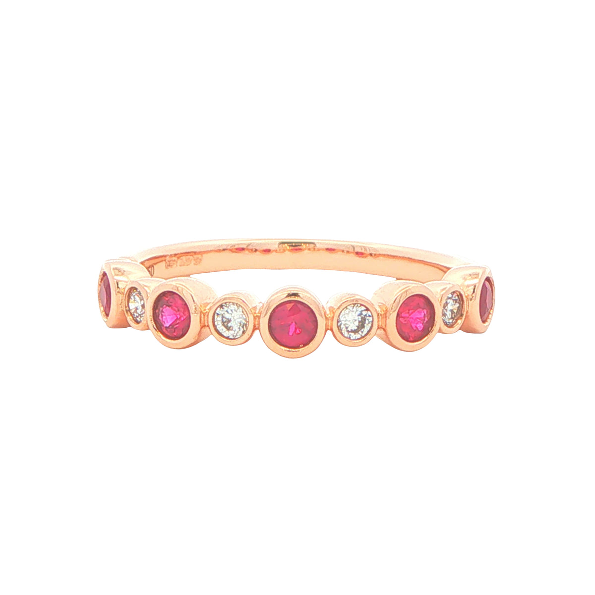 Ruby and Round Brilliant Cut Diamond Dress Ring Gardiner Brothers