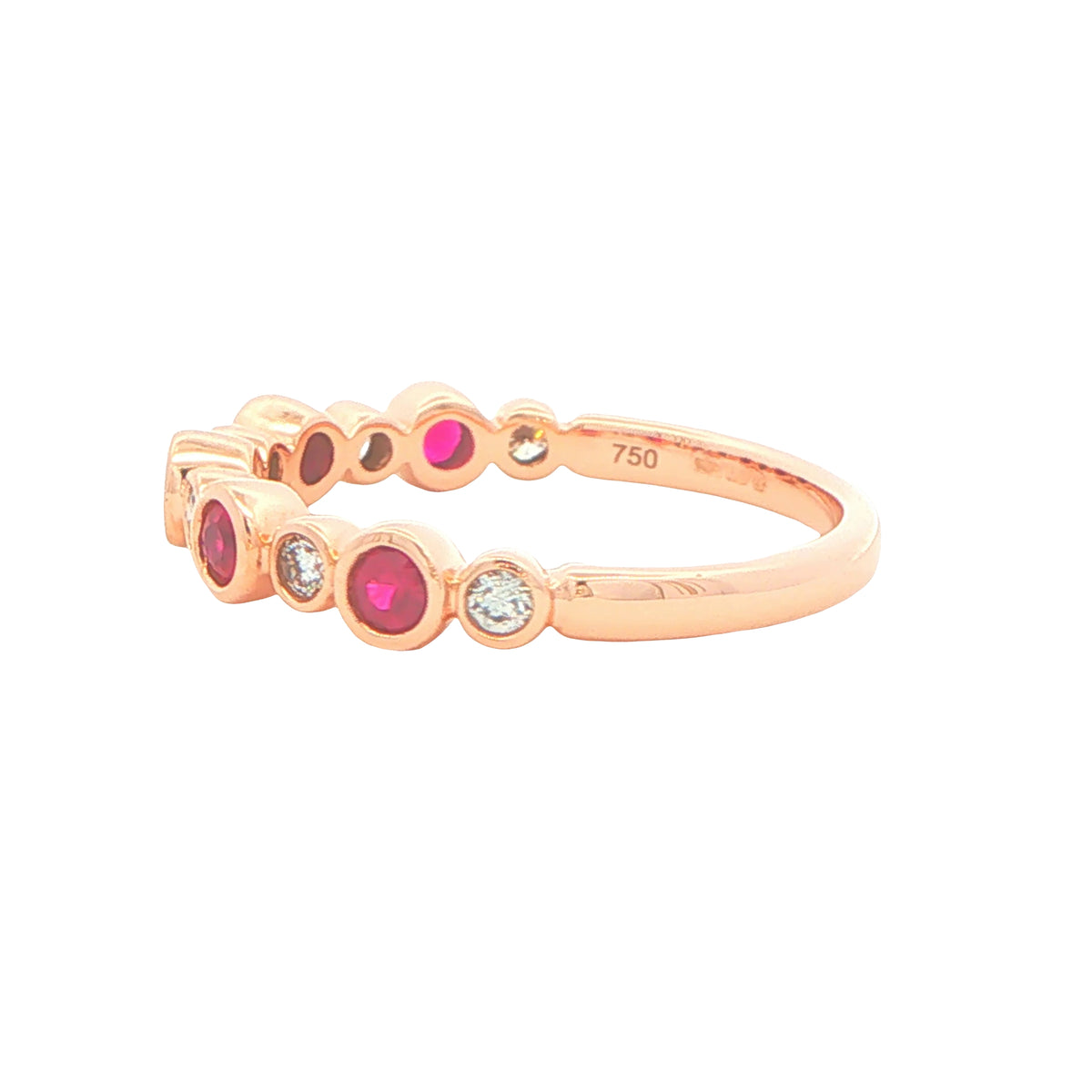 Ruby and Round Brilliant Cut Diamond Dress Ring Gardiner Brothers