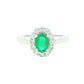 Emerald and Round Brilliant Cut Diamond Cluster Ring Gardiner Brothers