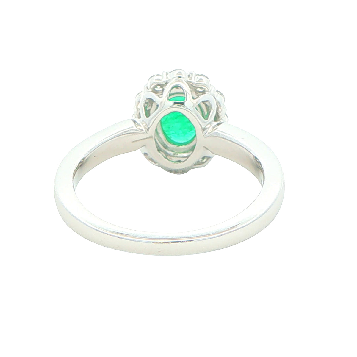 Emerald and Round Brilliant Cut Diamond Cluster Ring Gardiner Brothers