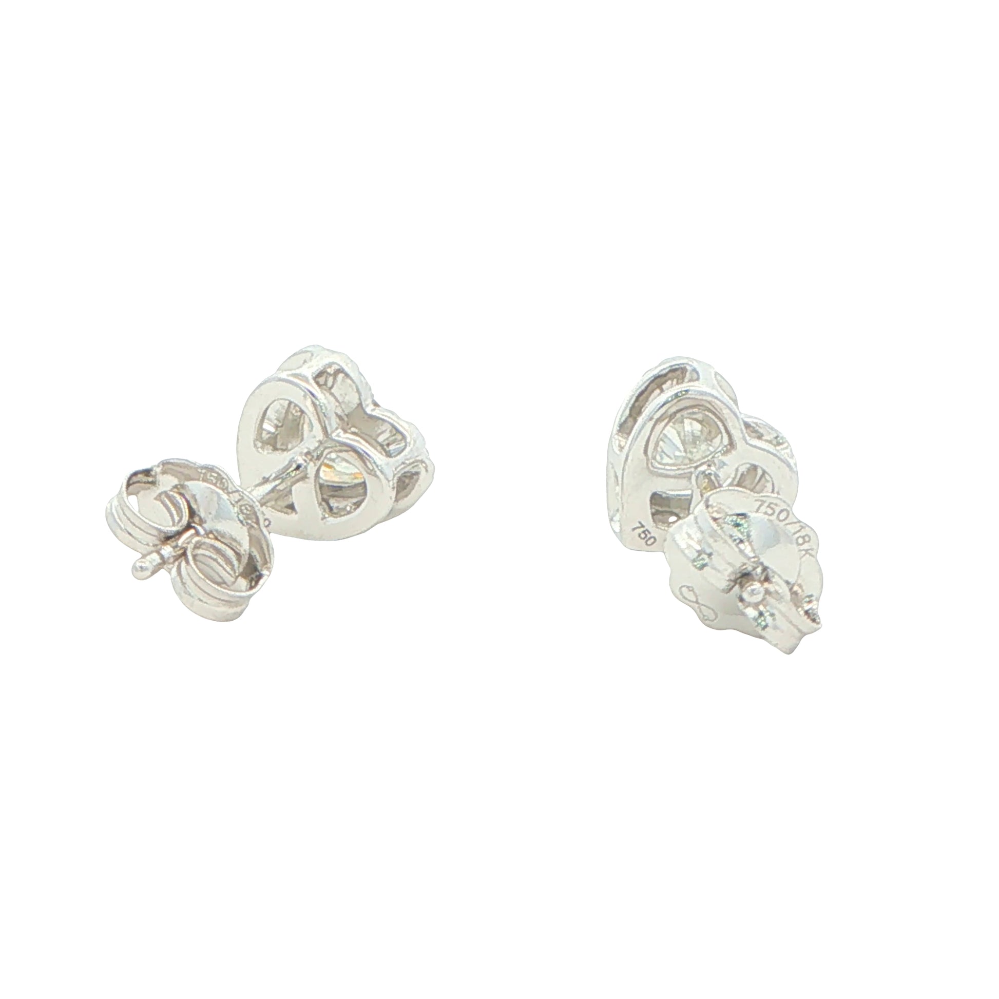 Heart Shaped Diamond Halo Style Earrings Gardiner Brothers