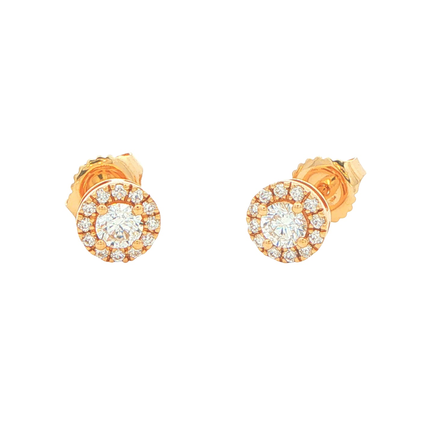 Round Brilliant Cut Diamond halo Style Earrings Gardiner Brothers