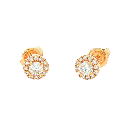Round Brilliant Cut Diamond halo Style Earrings Gardiner Brothers