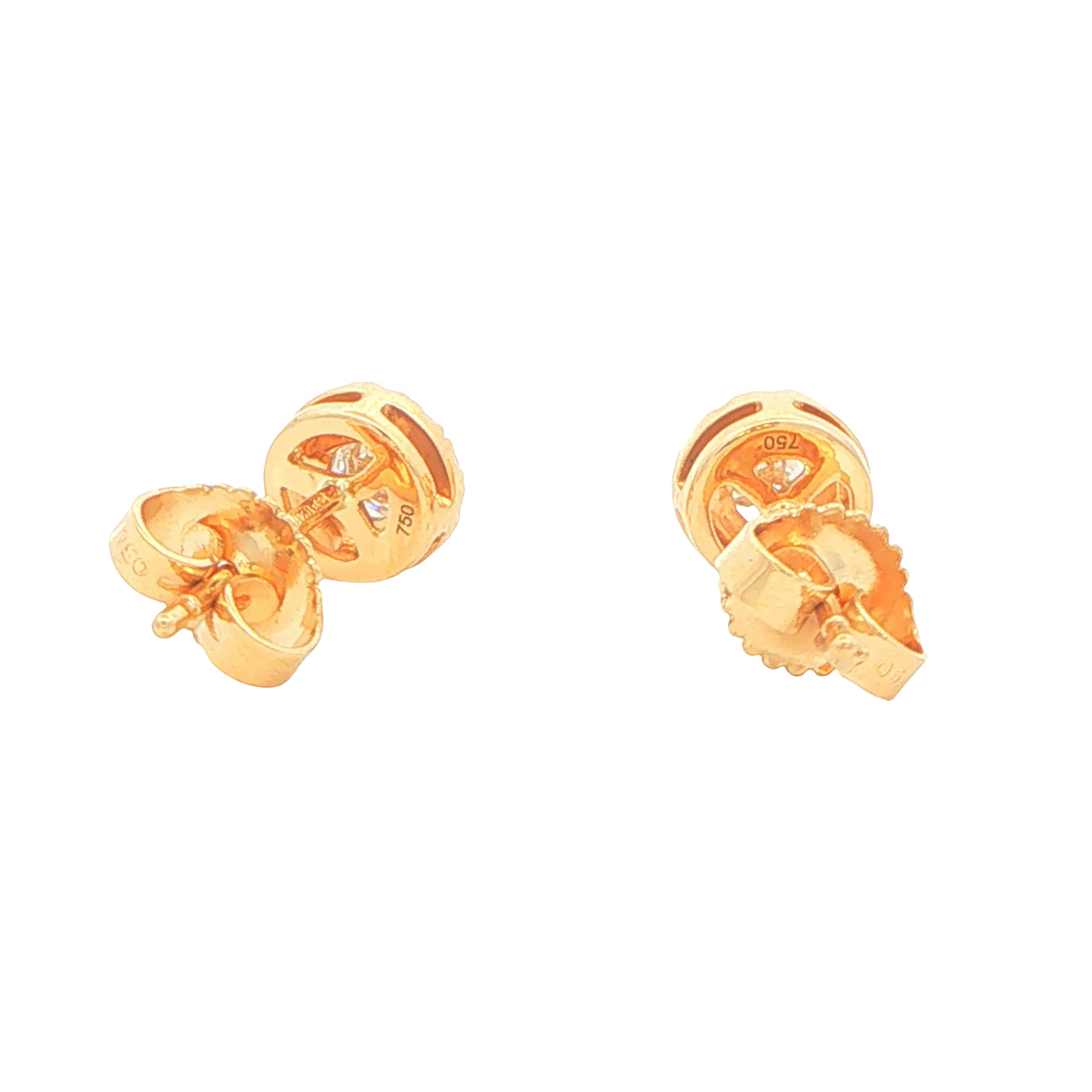 Round Brilliant Cut Diamond halo Style Earrings Gardiner Brothers