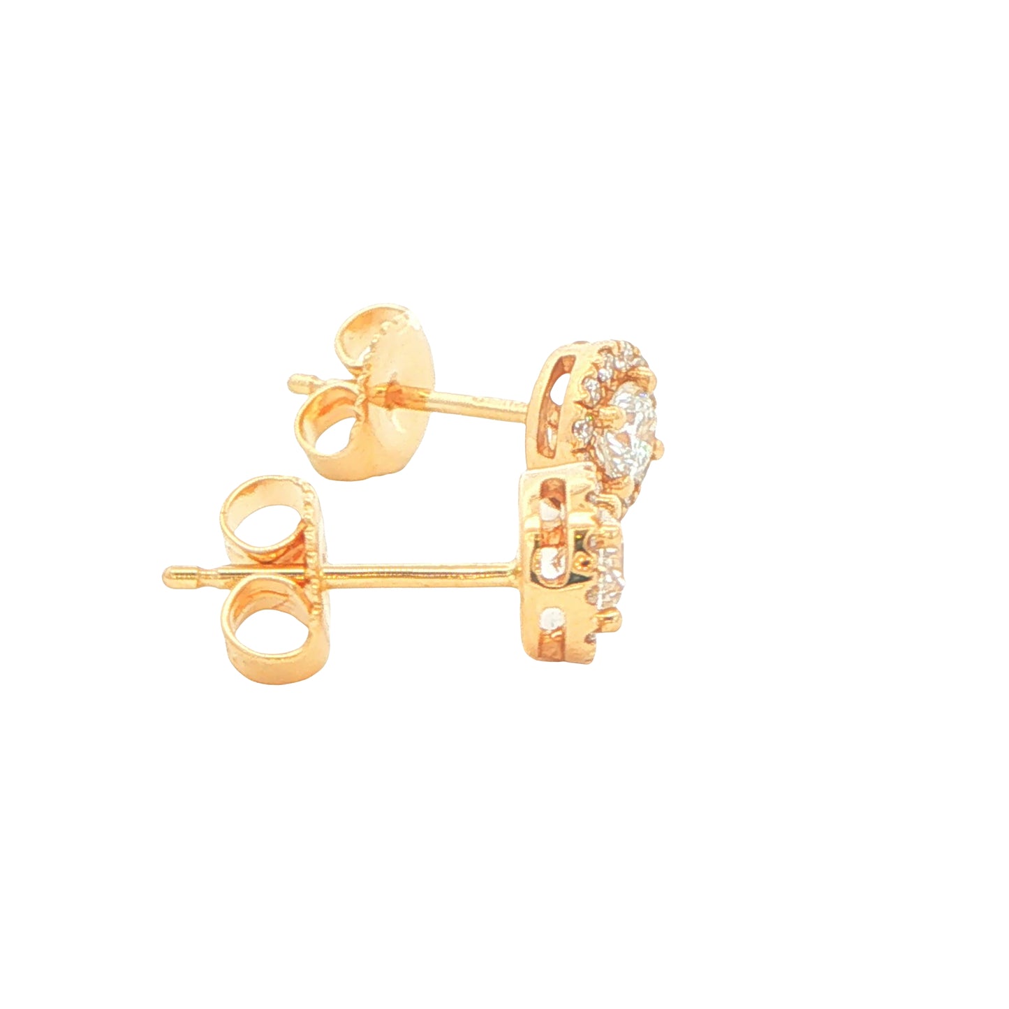 Round Brilliant Cut Diamond halo Style Earrings Gardiner Brothers