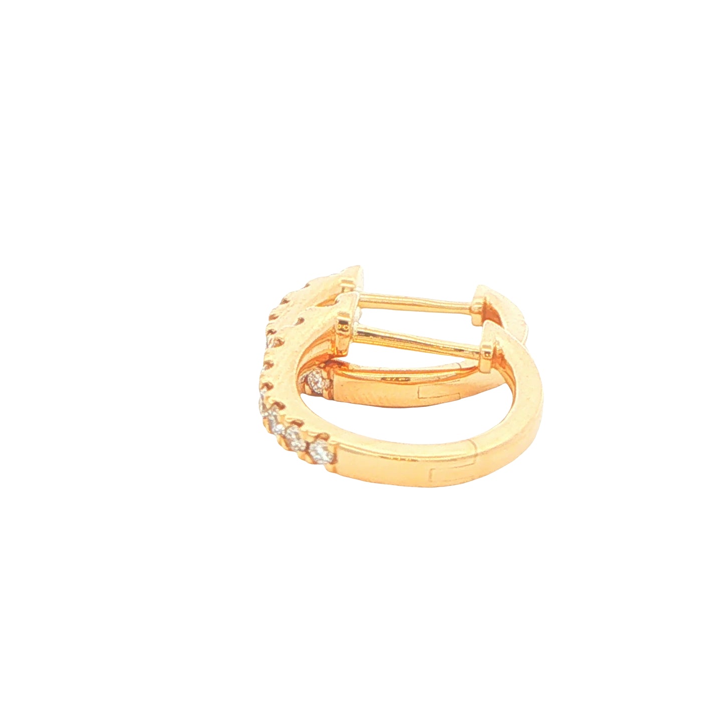 Round Brilliant cut diamond set graduated hoop earrings