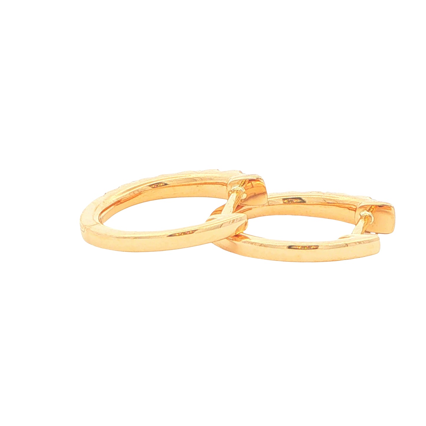 Round Brilliant cut diamond set graduated hoop earrings