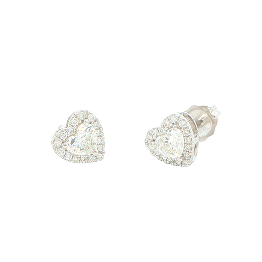 Heart Shaped Diamond Halo Style Earrings Gardiner Brothers