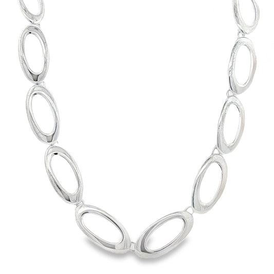Silver Open Oval Link Necklace Gardiner Brothers