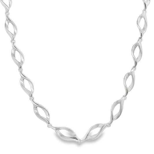 Silver Open Wavy Link Necklace Gardiner Brothers