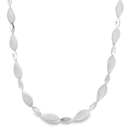 Silver Solid TearDrop and Oval Link Necklet Gardiner Brothers