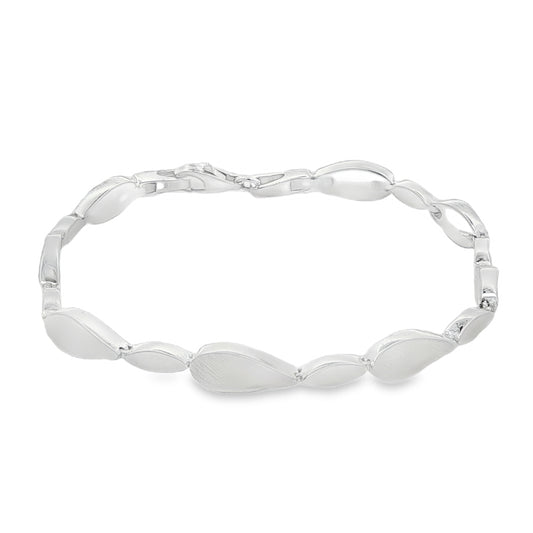 Silver Solid TearDrop and Oval Link Bracelet Gardiner Brothers